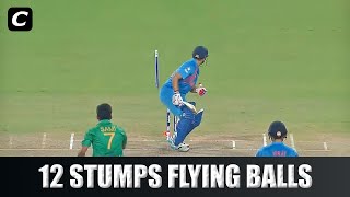 12 Stumps Flying Crazy Deliveries In Cricket [upl. by Obie]