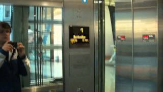 Schindler EuroLift MRL traction scenic elevators  Kista Mall Stockholm Sweden [upl. by Rainger]