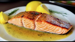 Perfect Pan Seared Salmon WithLemon Butter Sauce In 10 Minutes Easy Salmon Recipe [upl. by Maleeny]