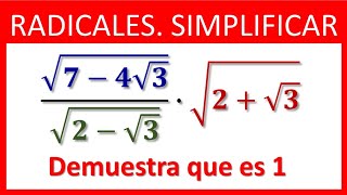 ARITMÉTICA SIMPLIFICAR EXPRESIONES CON RAÍCES CUADRADAS [upl. by Lenej349]