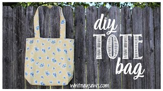 DIY Tote Bag  Beginner Sewing Tutorial  Whitney Sews [upl. by Bruce]