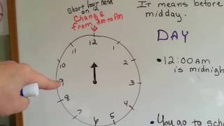 Grade 3 Math 102b Time AM and PM on Clock [upl. by Ahsineg]