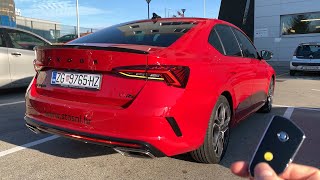 New Skoda Octavia RS 2021  EXHAUST SOUND real exhaust vs speakers inside 245 HP TSI [upl. by Boeschen]