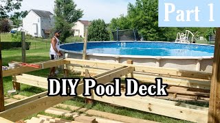 How To Build A Deck Around A Pool  Part 1 [upl. by Berardo]