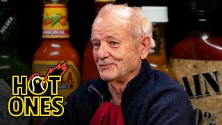 Bill Murray Doesn’t Flinch While Eating Spicy Wings  Hot Ones [upl. by Ydaj]