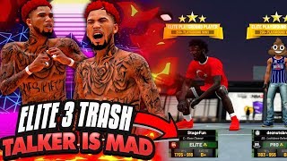 NBA 2K19 MyPARK  EASY 23 POINTS STOP RUNNING From High Overalls ELITE 3 TRASH TALKER GETS MAD [upl. by Annavoig]