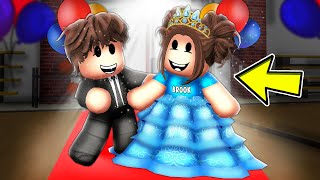 Baby Brooks FIRST SCHOOL DANCE In Roblox Brookhaven [upl. by Pegg483]