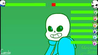 GLITHTALE Frisk and Sans VS Gaster  Tabular Battle healthbars [upl. by Thordis]