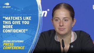 Jelena Ostapenko Press Conference  2023 US Open Round 3 [upl. by Rego]