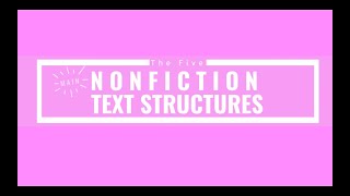 Reading MiniLesson The 5 Nonfiction Text Structures [upl. by Matheson]