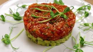 How to make tartare Salmon tartare on avocado [upl. by Quiteri962]