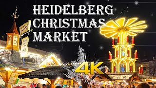 Heidelberg Christmas Market Germany 4K virtual tour [upl. by Nnaylloh]