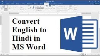 Convert English to Hindi in MS Word [upl. by Anohs]