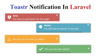 Toastr Notification In Laravel [upl. by Russi]