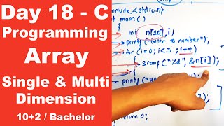 Array in C  Single and Multi Dimension with program example  Day 18  Readersnepal [upl. by Lanta]