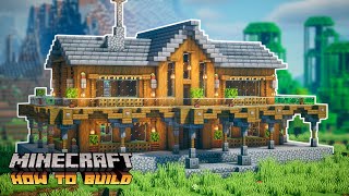 Minecraft How to Build a Spruce Mansion TwoPlayer Survival House [upl. by Neyud]