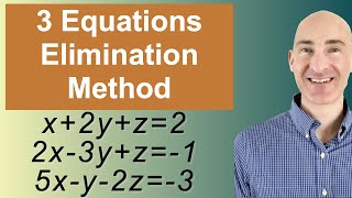 Solving Systems of 3 Equations Elimination [upl. by Aila66]