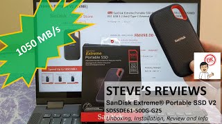 SanDisk Extreme Portable SSD V2 SDSSDE61500GG25  DE61 unboxing testing review and information [upl. by Culbertson]