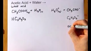 Acetic Acid  Water   acetate and hydronium ions [upl. by Teahan]