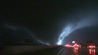 Massive tornado roars across highway [upl. by Noland]