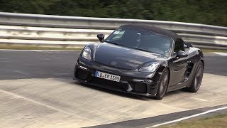 2019 Porsche 718 Boxster Spyder  Exhaust SOUNDS on the Nurburging [upl. by Carlstrom968]