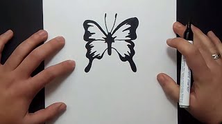 Como dibujar una mariposa paso a paso 11  How to draw a butterfly 11 [upl. by Hadeehsar]