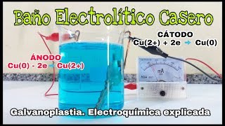 BAÑO ELECTROLÍTICO CASERO  GALVANOPLASTIA  ELECTROQUÍMICA EXPLICADA [upl. by Liv]