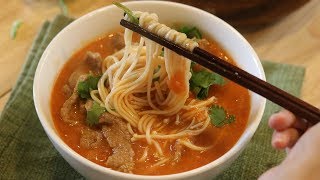 Tomato Soup Recipe w Beef and Noodles [upl. by Arezzini]