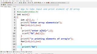 1D  Single dimensional Array Program  input and output  Theory  programs  Learn Code [upl. by Eittam]