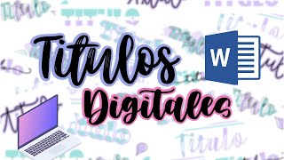 TÍTULOS BONITOS EN WORD  Descarga fuentes en Dafont  Ale Digitaal♡ [upl. by Riabuz]