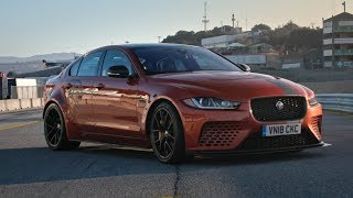 Fastest Production Sedan in The World Jaguar XE SV Project 8 at Laguna Seca [upl. by Ees331]