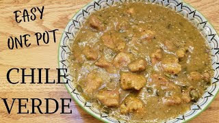 EASY ONE POT CHILE VERDE RECIPE  no fresh tomatillos required  chileverde mexicanfood [upl. by Sutherlan]