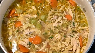 How To Make Chunky Chicken Noodle Soup Recipe  HOMEMADE [upl. by Chara]