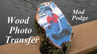 DIY Easy Mod Podge Wood Photo Transer [upl. by Leddy]