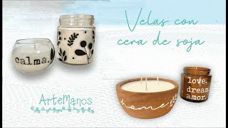 Como hacer velas con cera de soja [upl. by Aillicec]