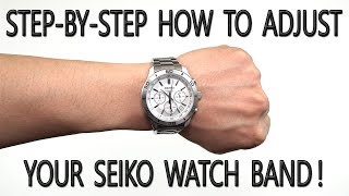 How To Adjust Your Seiko Watch Band The Easy Way Under 5 Minutes 4K [upl. by Hendrick]