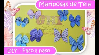 MARIPOSAS DE TELA 4 DISEÑOS PASO A PASO [upl. by Eicarg]