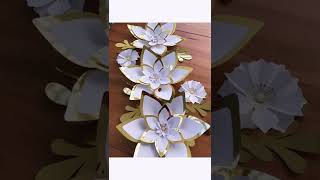 Flores de papel para decorar en blanco y dorado Paper FLOWERS [upl. by Islean]