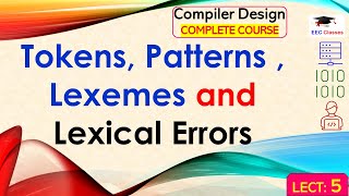 L5 Tokens Patterns  Lexemes and Lexical Errors  Compiler DesignCD Lectures in Hindi [upl. by Repotsirhc]