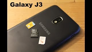 Samsung Galaxy J3 Insert and Remove Sim card  memory card [upl. by Ytok]