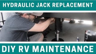 Replacing An RV LevelUp Hydraulic Jack  DIY RV Maintenance [upl. by Euqor]