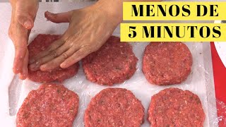 Hamburguesas de carne en MENOS DE 5 MINUTOS Mira qué jugosas [upl. by Ellesij]