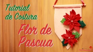 Tutorial de Costura  Como hacer una Flor de Pascua en Fieltro [upl. by Ynaffets]