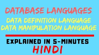 Database Languages  Data Definition Language DDL amp Data Manipulation Language DML HINDI [upl. by Lleoj68]