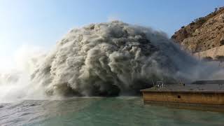 Largest Dam Spillway opening T4 Tarbela [upl. by Reger]