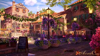 COZY ITALIAN VILLAGE AMBIENCE Relaxing Nature Sounds Fountain Sounds Horse Cabs Bell Sounds [upl. by Llednov512]