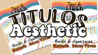 Titulos Aesthetic BONITOS en word  pt 1 [upl. by Ttegirb]