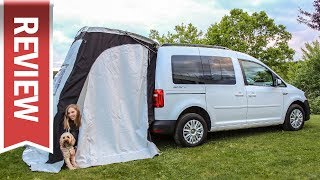 Wir campen im VW Caddy Beach SchlafTest Vorzelt amp InnenraumCheck 10 TSI [upl. by Blaine]