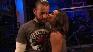 AJ kisses CM Punk Raw June 11 2012 [upl. by Oiragelo]