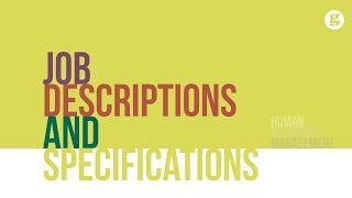 Job Descriptions and Specifications [upl. by Hillell]